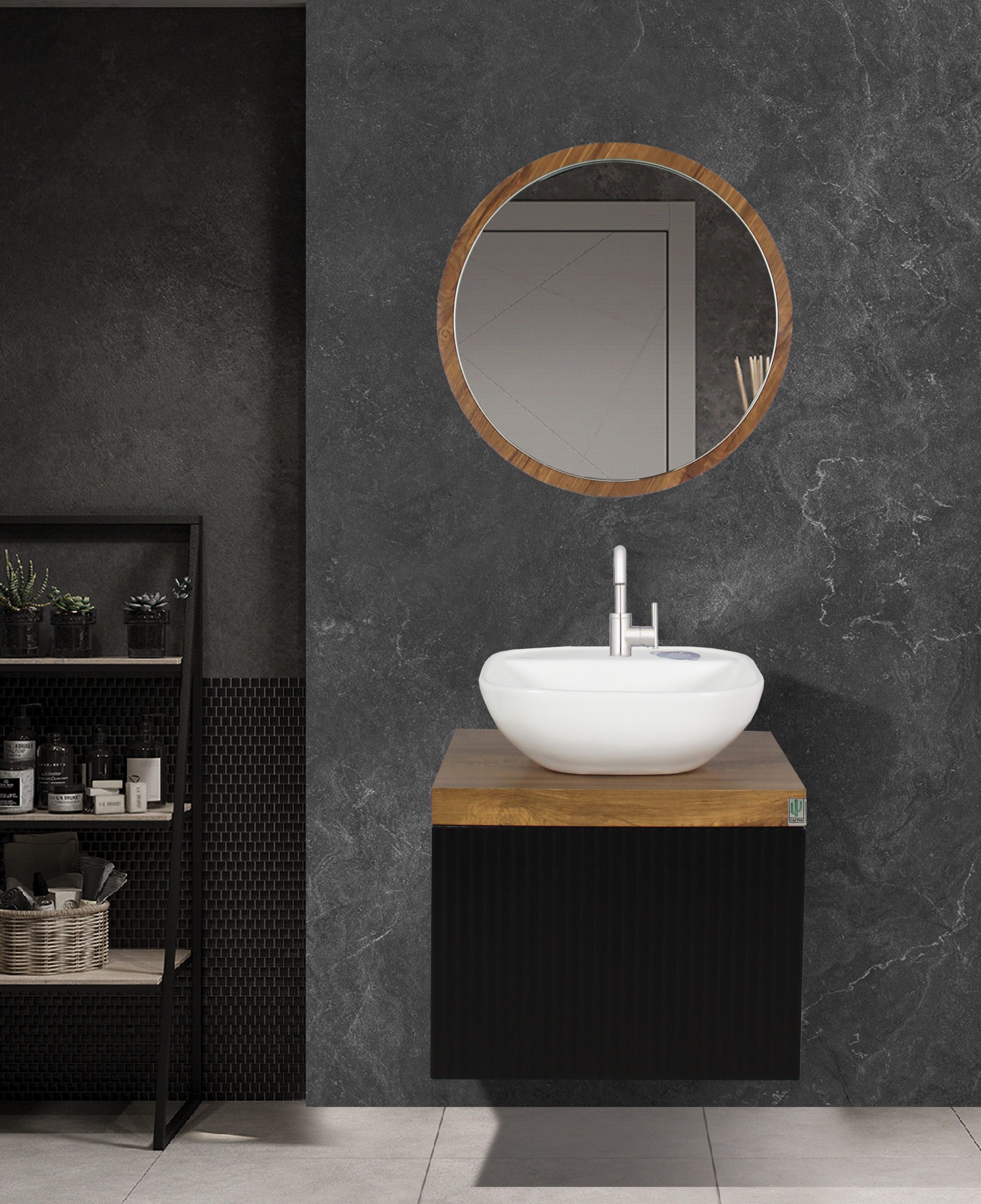 5014-2-scaled روشویی کابینتی کاکتوس مدل elegante 50 رنگ مشکی آنتیک کد 5014 - تصویر 1