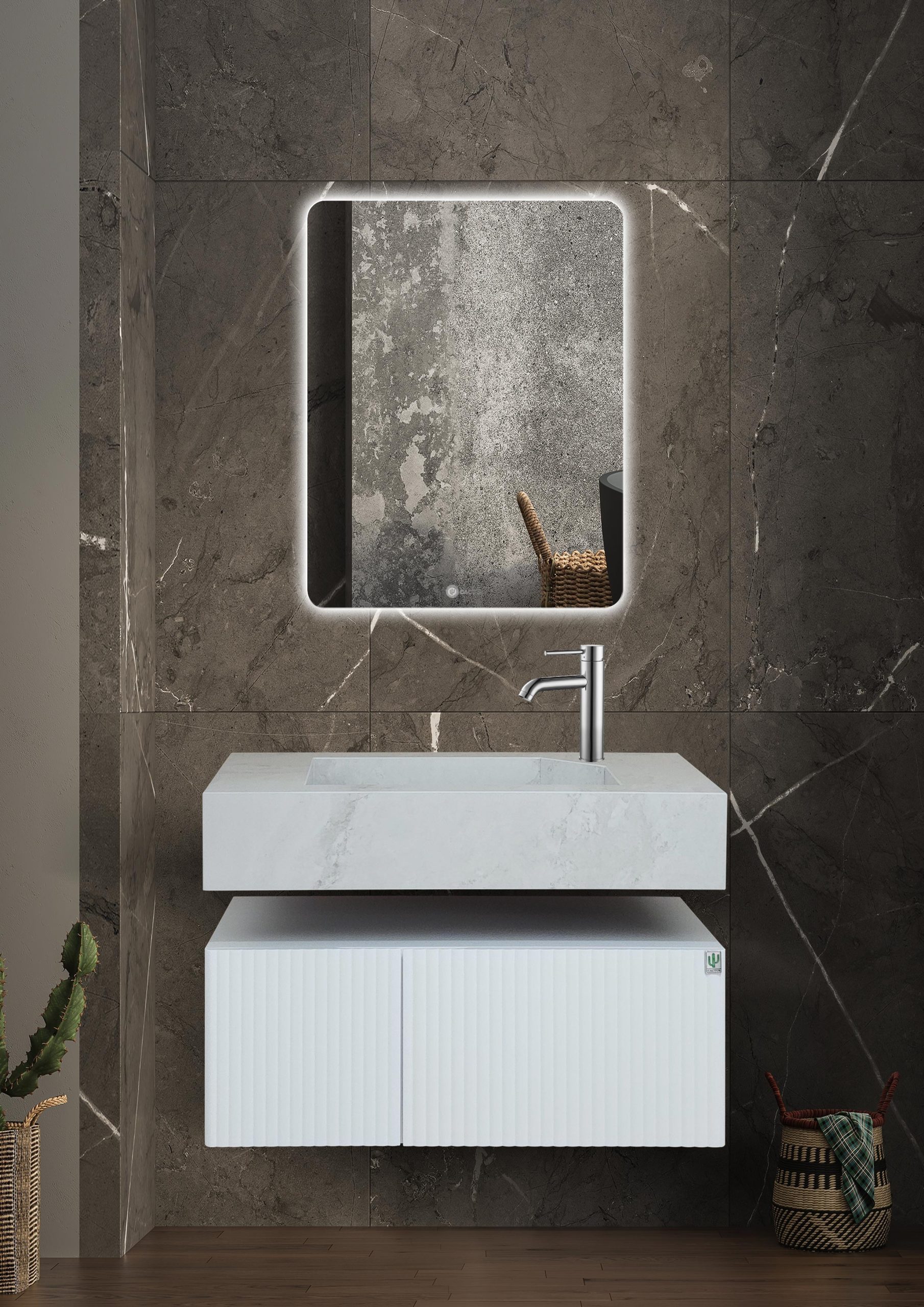 8061 روشویی کابینتی کاکتوس مدل Jana رنگ سفید کد8061 - تصویر 1