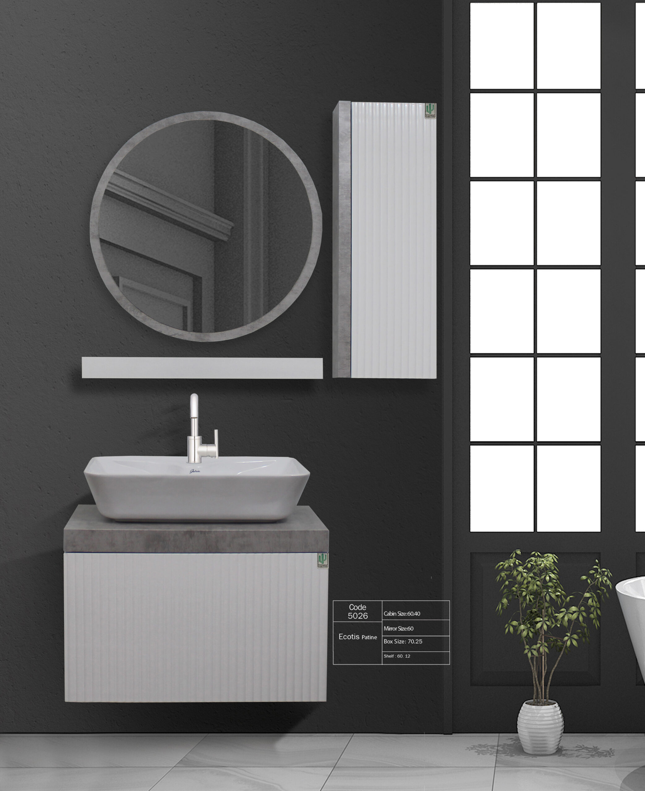 اکوتیست-5026-scaled روشویی کابینتی کاکتوس مدل اکوتیس پتینه کد ۵۰۲۶ - تصویر 1